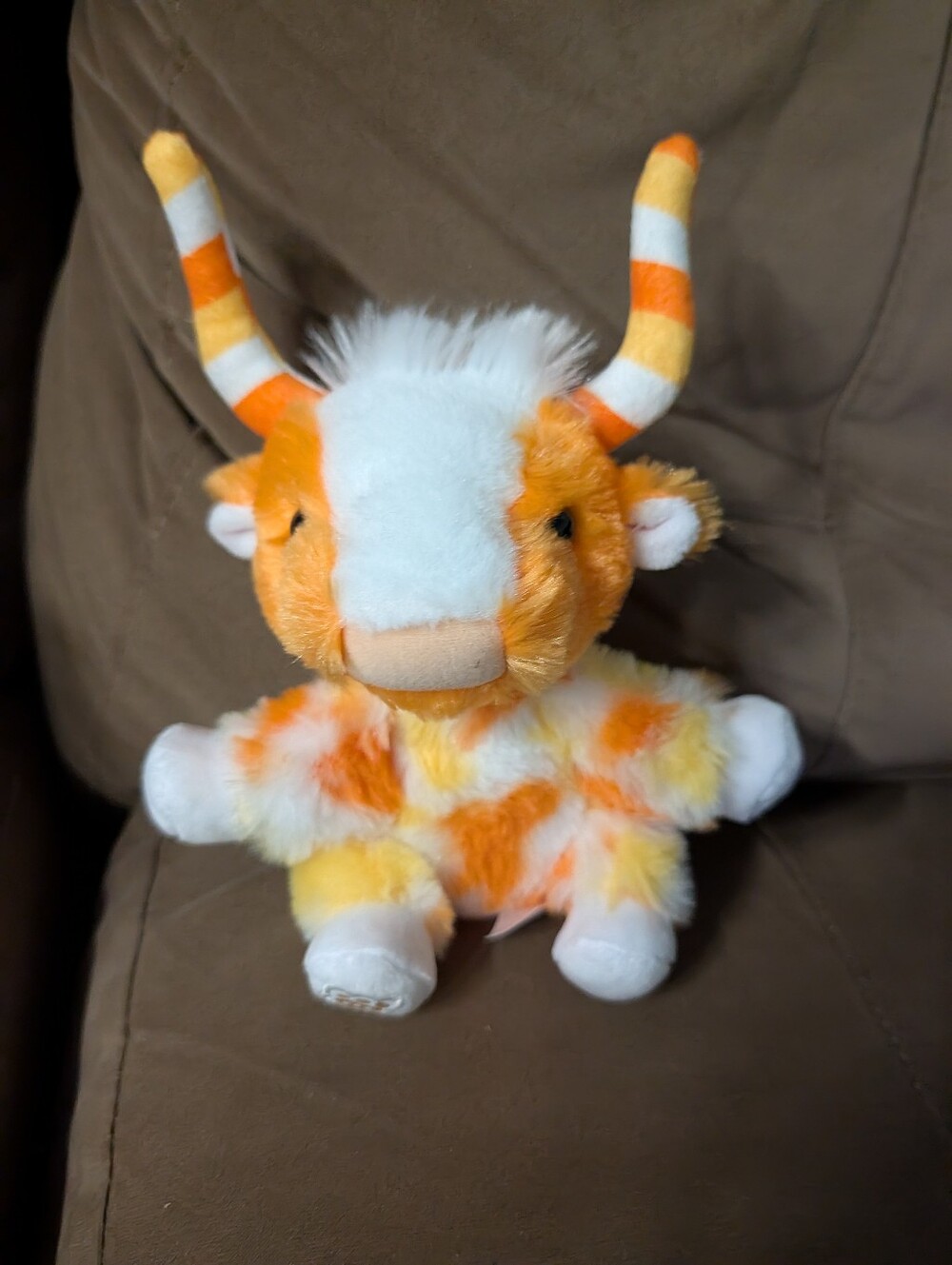 Build-A-Bear Orange, White & Yellow Highland Cow Plush